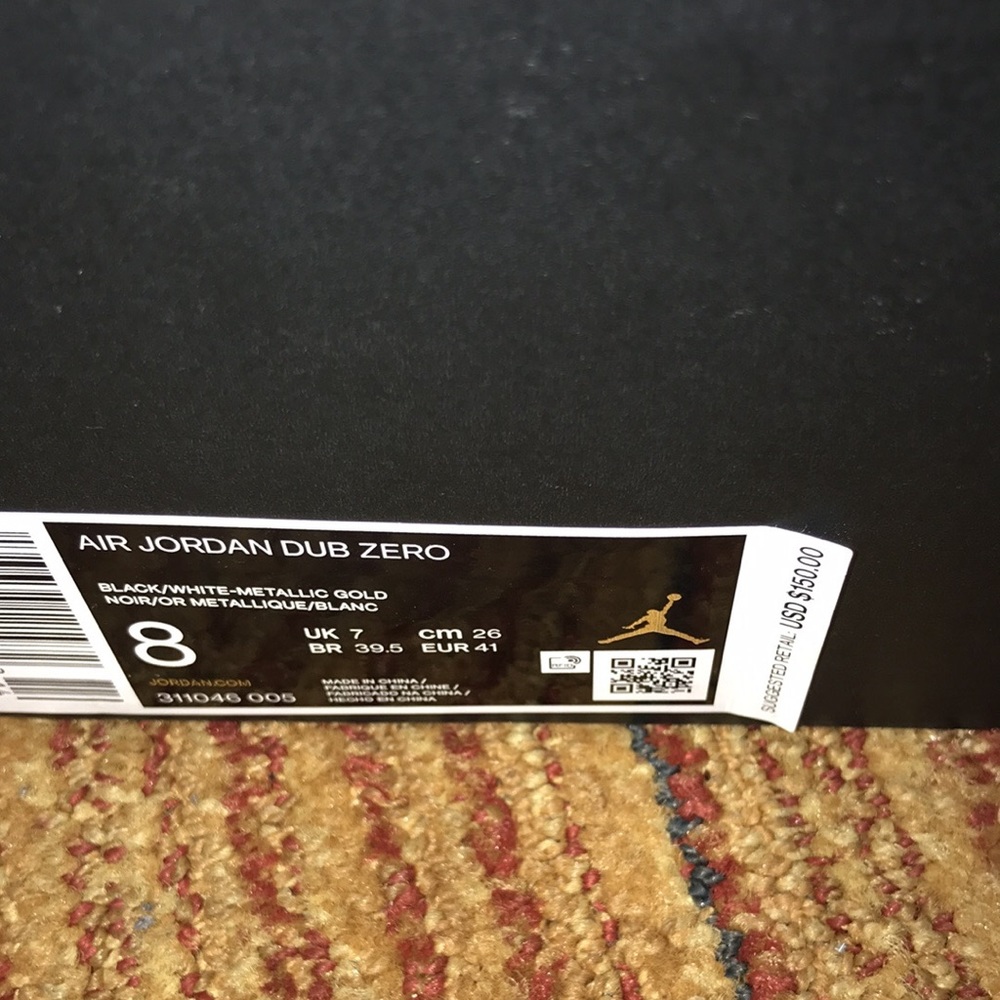 Jordans dub zero size 8